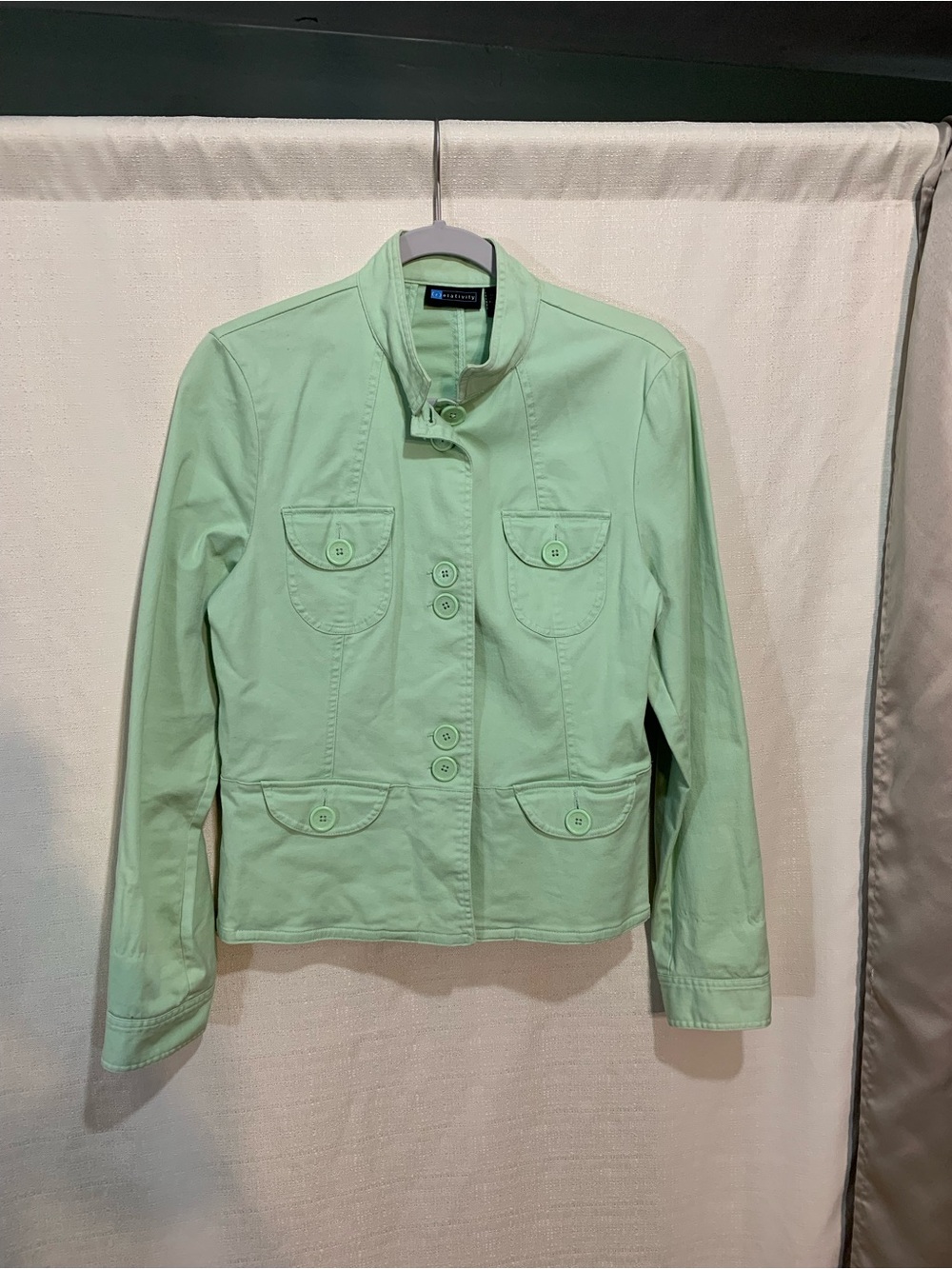 Relativity Mint Green Utility Jacket with Button Front a3/10